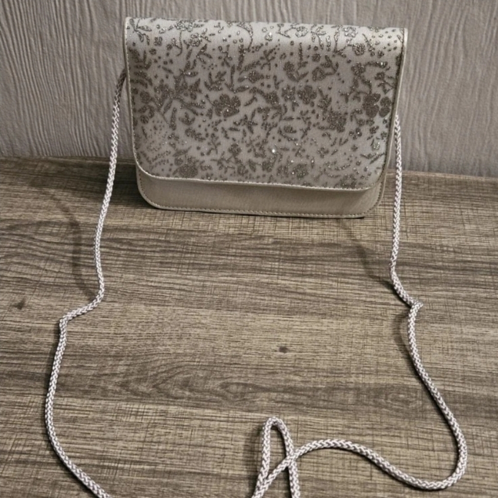Silver Sparkly Evening Bag, Clutch, Bag, Purse, Rare Find